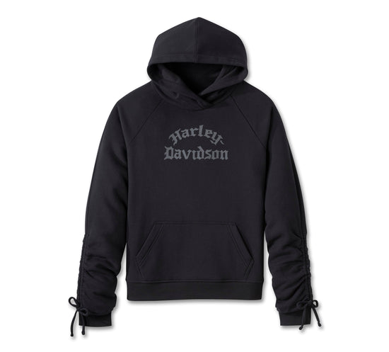 Genuine Harley-Davidson® Women's Wild Cat Bar & Shield Raglan Hoodie - Harley Black 96223-25VW