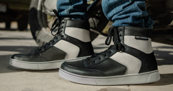 Harley Davidson Grady Men's Ride CE Hi-Tops - Black/White D97253