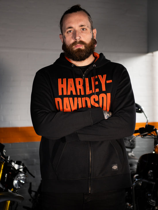 Felpa da uomo con cappuccio e zip Bar Font originale Harley-Davidson® 99191-24VM