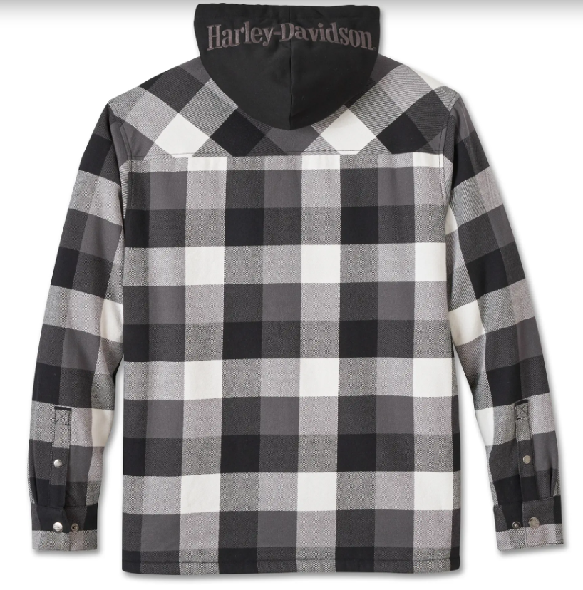 Genuine Harley-Davidson Shirt Jacket Traveler Hooded Black/Grey