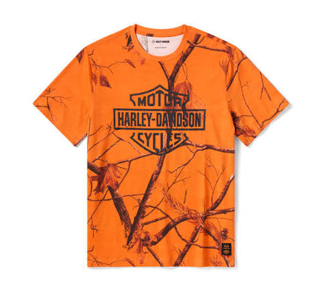 T-shirt in maglia 96458-26VM Harley-Davidson con stampa Realtree Orange