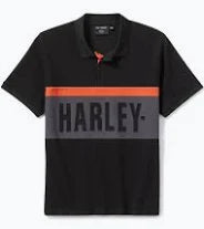 96796-25VM Harley-Davidson Maglia a polo, Colorbloc nero/grigio