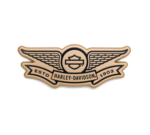 Harley Davidson 14101835 Gold Winged Bar & Shield Decorative MEDALLION,BAR & SHIELD,GOLD WING