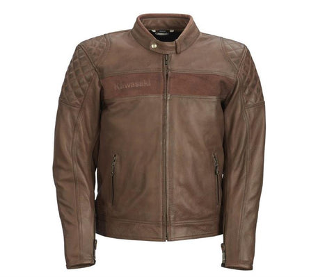 Kawasaki 104CRM22100M LONDON BROWN LEATHER JACKET (male) M