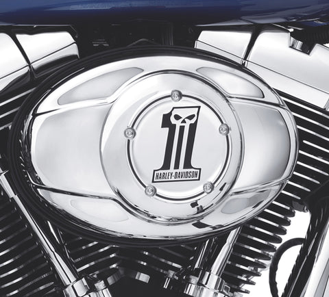 Harley Davidson 27956-10 Number One Skull Air Cleaner Trim KIT-INSERT,A-C,DARK CUSTOM #1,