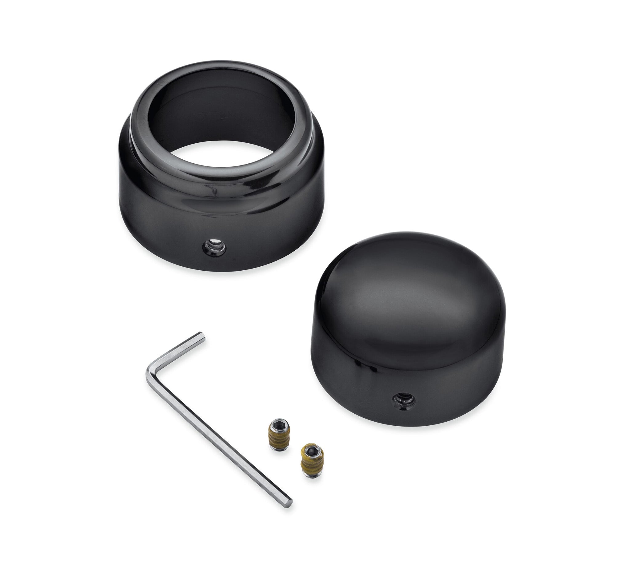 Harley Davidson 43000109 Rear Axle Nut Covers - Gloss Black KIT,AXLE,N ...
