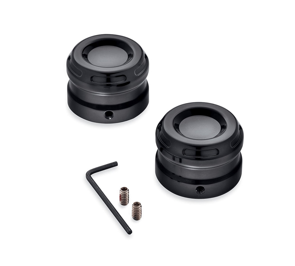 Harley Davidson 43000124Dominion Front Axle Nut Covers KIT,AXLE,COVER,BLACK