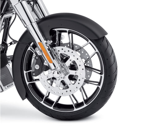 Harley Davidson 43300672 Fugitive 19 in. Front Wheel KIT,FR WHL,S/7SPK,CTRS CHRM,19X3.5 | 7 spoke, with 14101128 (contrast chrome) (traditional F06 paint scheme)