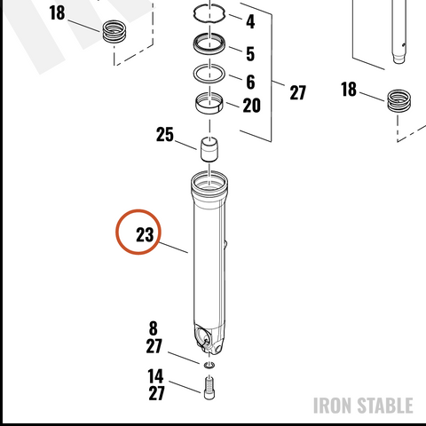 45500488 Harley-Davidson Slider,fr Tlscp Fork,rh,buffed