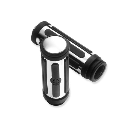 Harley Davidson 56246-96A Chrome and Rubber Hand Grips KIT-GRIPS,CHRM/RUBBER,1.50 DIA