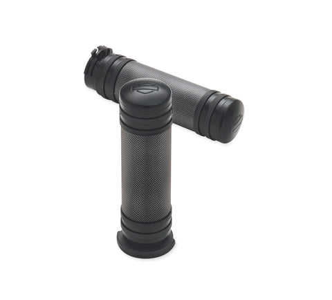 Harley Davidson 56405-08 Diamond Black Hand Grips KIT-GRIPS,BILLET,NRW-BAND/BLAC