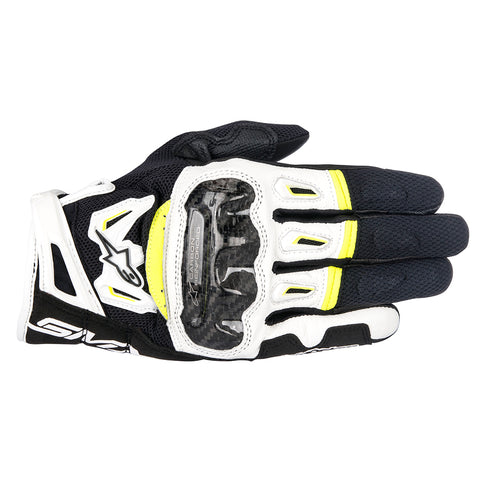 Alpinestars SMX-2 Air Carbon v2 Gloves Black White & Yellow 3567717125