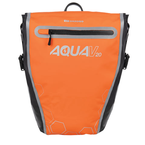 Oxford OL943  Aqua V 20 Single QR Pannier Bag Orange/Black