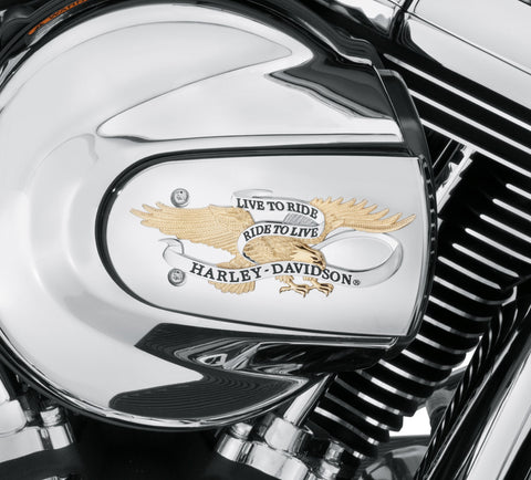 Harley Davidson 61300220 Harley-Davidson Live To Ride Air Cleaner Trim GOLD "LIVE TO RIDE" AIR CLEANE