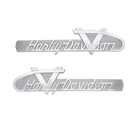Harley Davidson 61814-55T 1955-1956 V-Logo Fuel Tank NAMEPLATE FLTANK PLAIN