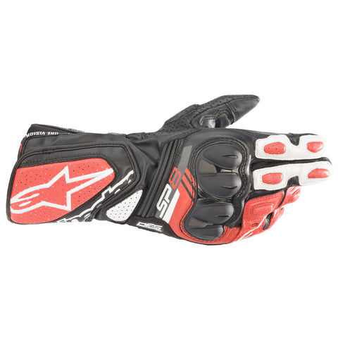 Alpinestars SP-8 V3 Leather Gloves Black/White/Red 35583211304