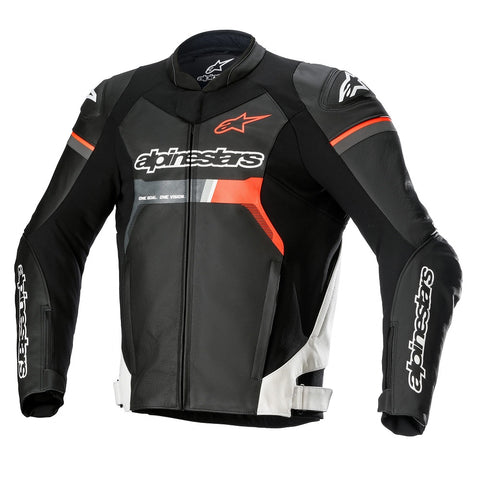 Alpinestars Gp Force Leather Jacket B/W Red Fluo 31008221231