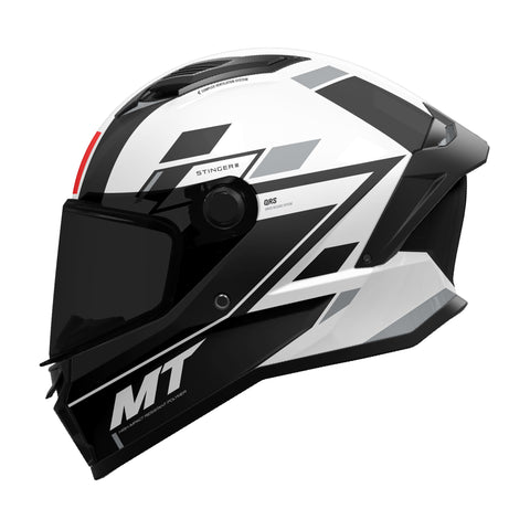 MT Stinger 2 Zivze A2 Gloss Black White MT Helmets M1334A340211