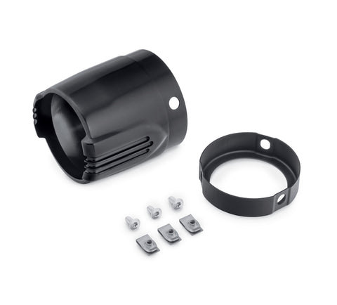 Harley Davidson 65100163 Defiance 4.5 in. End Cap KIT,MUF ENDCAP/OUT FNSHR,BLK,4