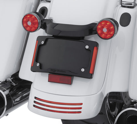 Harley Davidson 67900273 Curved License Plate Frame with LED Lighting Kit,REFL/LIC,LIGHTED,BLK