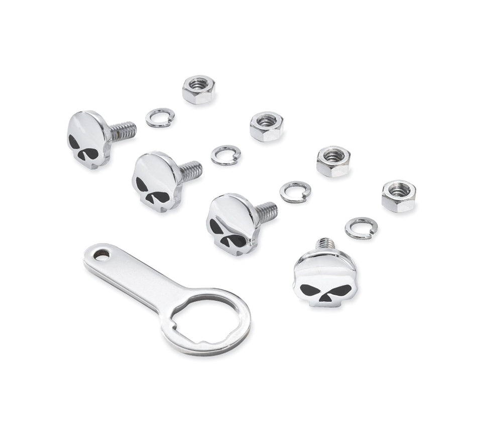 Harley Davidson 94546-05Skull License Plate Mounting Hardware LICENSE PLATE BOLT KIT, SKULL