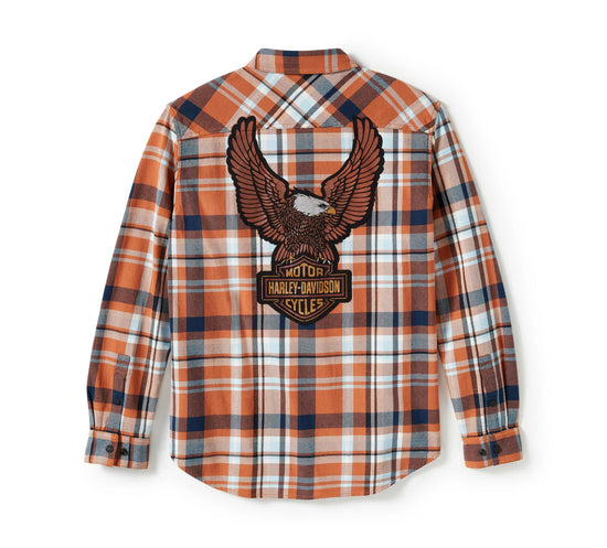 Camisa de franela de manga larga Harley Davidson Eagle a cuadros 96393-25VM