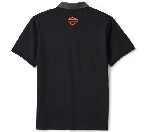 Harley-Davidson Men's H-D Tech Coolmax Polo Short Sleeve Shirt Black/Gray 96482-25VM