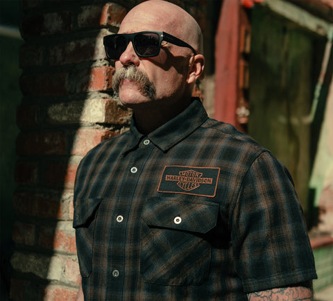 Harley Davidson Shirt Bar & Shield Plaid black/brown 96503-25VM