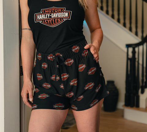 Genuine Harley-Davidson® Women's Bar & Shield Print Pajama Short Set 96522-25VW