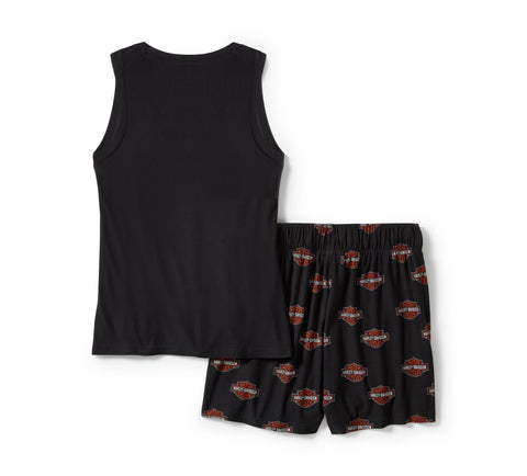 Genuine Harley-Davidson® Women's Bar & Shield Print Pajama Short Set 96522-25VW