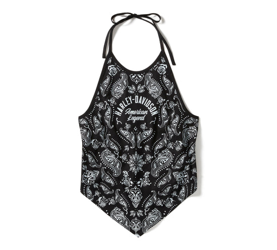 Genuine Harley-Davidson® Paisley Black Bandana Halter 96549-25VW