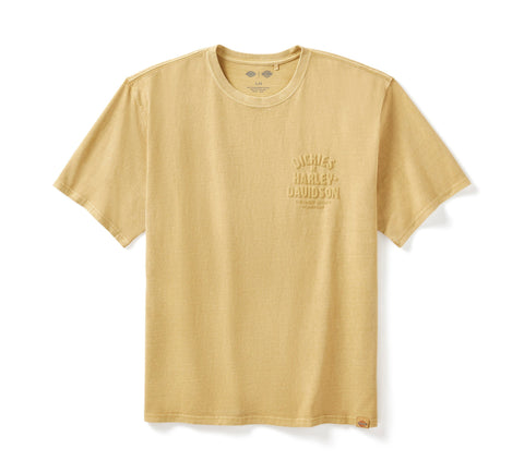 Genuine Harley-Davidson® Men's Dickies x H-D Heavyweight Pigment Dyed Short Sleeve T-Shirt - HD Gold 96569-25VM