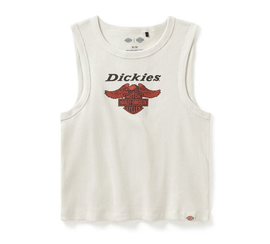 Genuine Harley-Davidson® Women's Dickies x H-D Racerback Cropped Eagle Tank - Silver Birch 96582-25VW