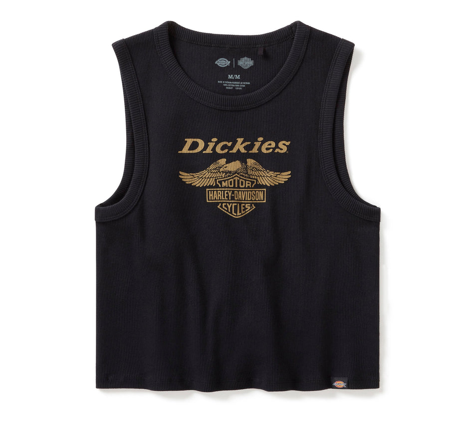 Genuine Harley-Davidson® Women's Dickies x H-D Racerback Cropped Eagle Tank - Anthracite 96583-25VW