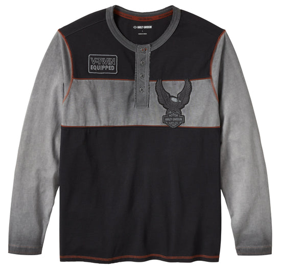 Harley-Davidson Henley Shirt Iron Bond II black/grey 96602-25VM