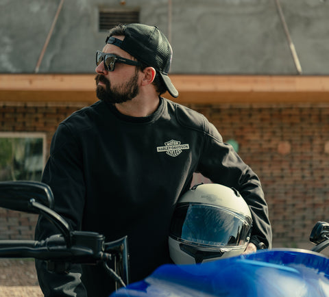 Harley-Davidson 96657-25VM Men's H-D® Deflector Riding Fleece - HARLEY BLACK
