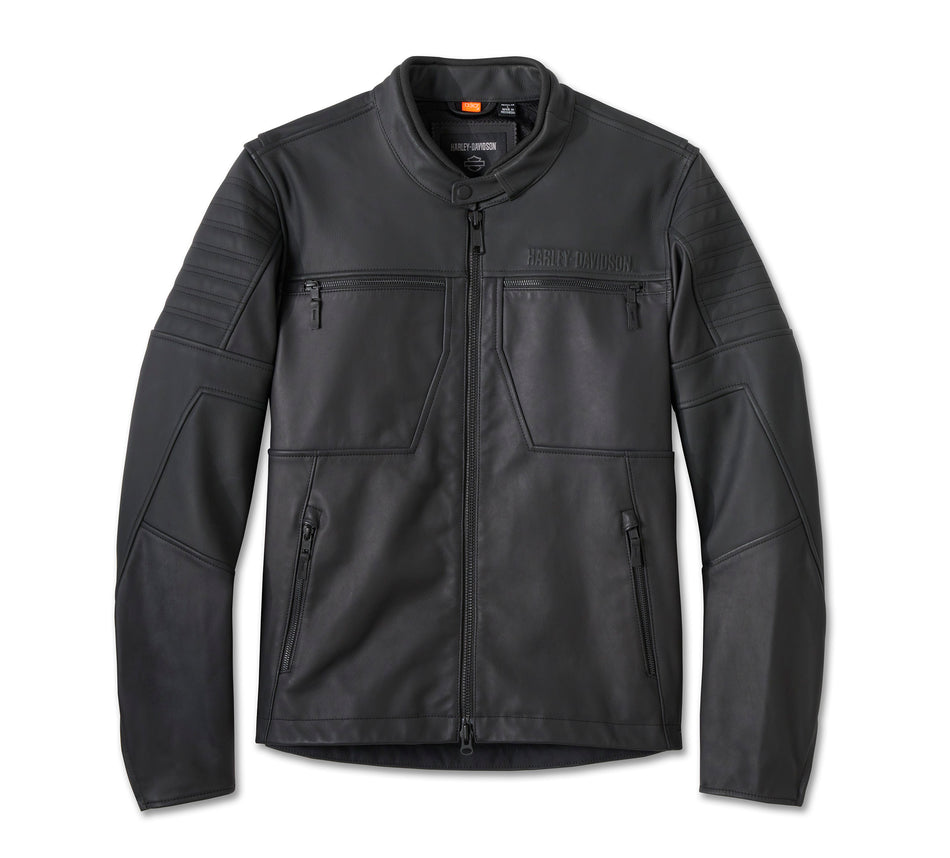 Chaqueta de moto de cuero genuina Harley-Davidson® con gráfico Willie G Skull 98004-25VM