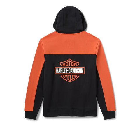 Felpa con cappuccio in maglia 99103-26VM Harley-Davidson, nero/arancione