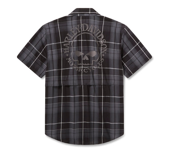 Camicia a quadri neri in tessuto 99112-26VM Harley-Davidson