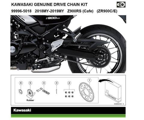 Kawasaki 999965025 Genuine chain and sprocket kits Genuine chain kit Z650 (ER650H), Ninja 650 (EX650K)...