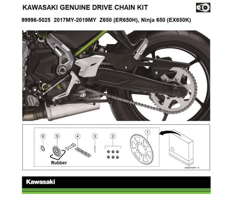 Kawasaki 999965019 Genuine chain and sprocket kits Genuine chain kit Z900 (ZR900B/D)