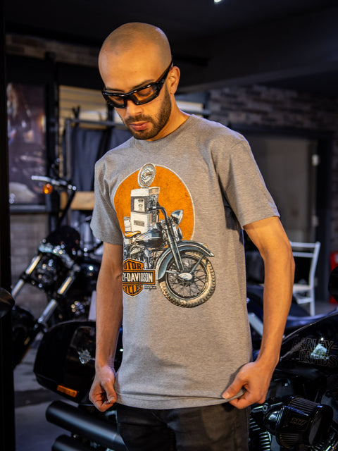 Gateshead Harley-Davidson® Dealer T-Shirt Fill Er Up -Oxford Grey -3001693-Grey