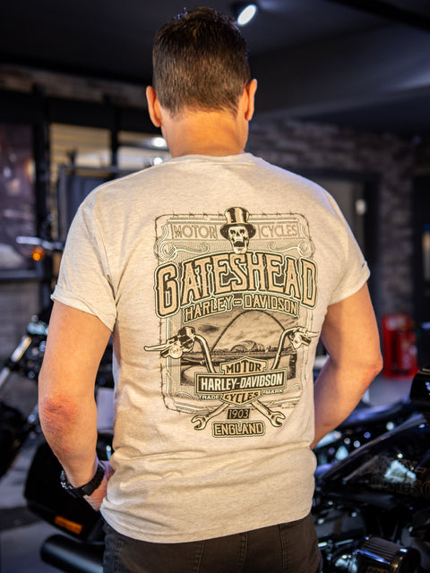 Gateshead Harley-Davidson® Dealer T-Shirt Faced H-D 3001712-ASH