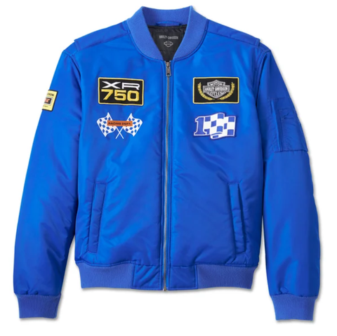 Genuine Harley Davidson Men's At the Crank Bomber Jacket - Lapis Blue 97451-24VM