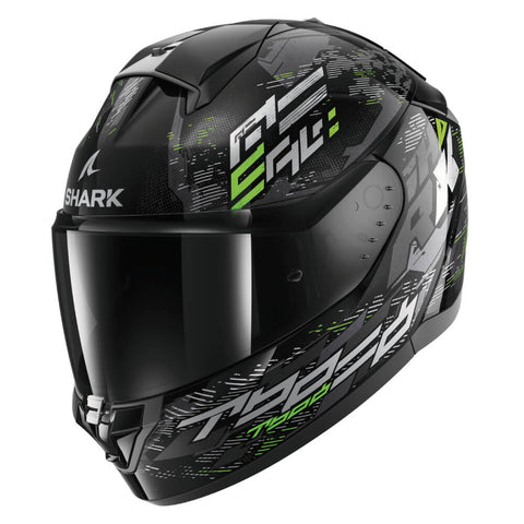 SHARK RIDILL 2 HELMET MOLOKAI BLACK / SILVER / GREEN HE1109E-KSG