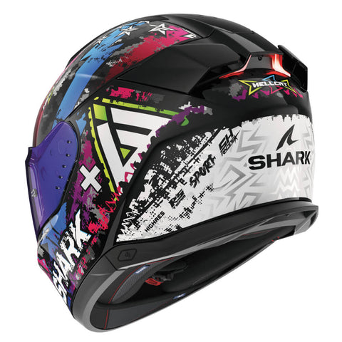 SHARK SKWAL I3 HELMET HELLCAT BLACK / BLUE / VIOLET HE0828E