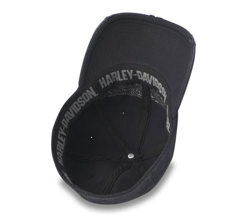 Harley-Davidson® Men's Flying Lap Distressed Stretch-Fit Cap  97617-25VM