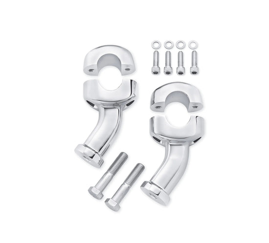 Harley Davidson 56269-09 Riser curvo pull-back fat KIT-RISER,4-IN/2-PC CLAMP/1.25 BAR,CHRM