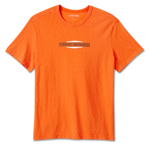 Harley-Davidson Men's Stacked Bar & Shield Slub Tee - Harley Orange 96013-25VM