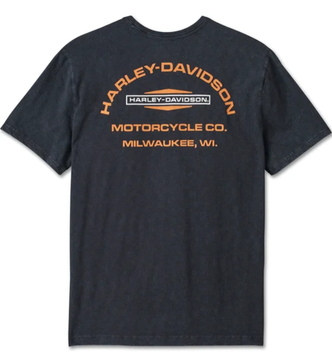 Genuine Harley-Davidson Men's Stacked Bar & Shield Slub Tee - Harley Black 96012-25VM